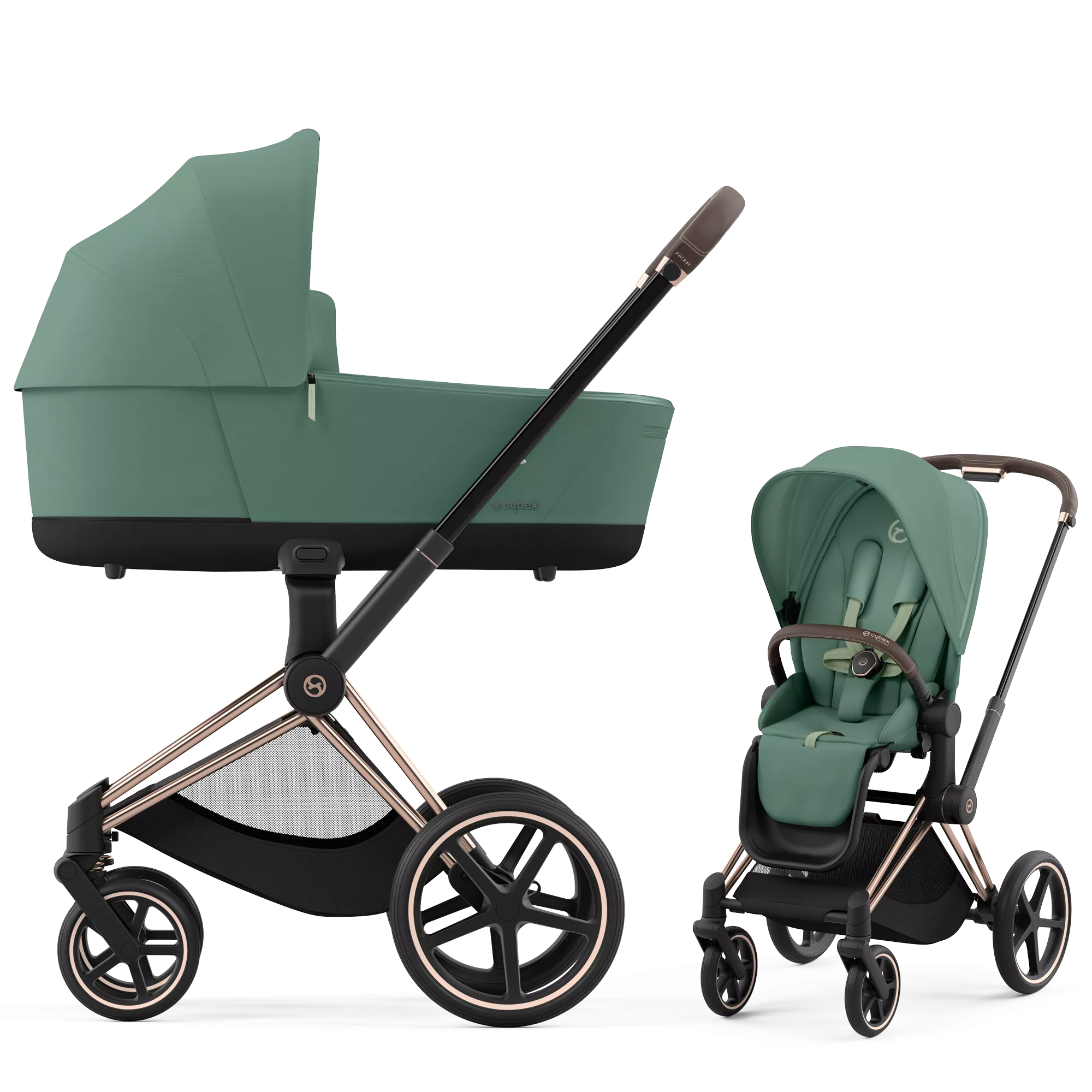 Cybex Priam 4.0 - 2w1 | Leaf Green (Rosegold Frame)