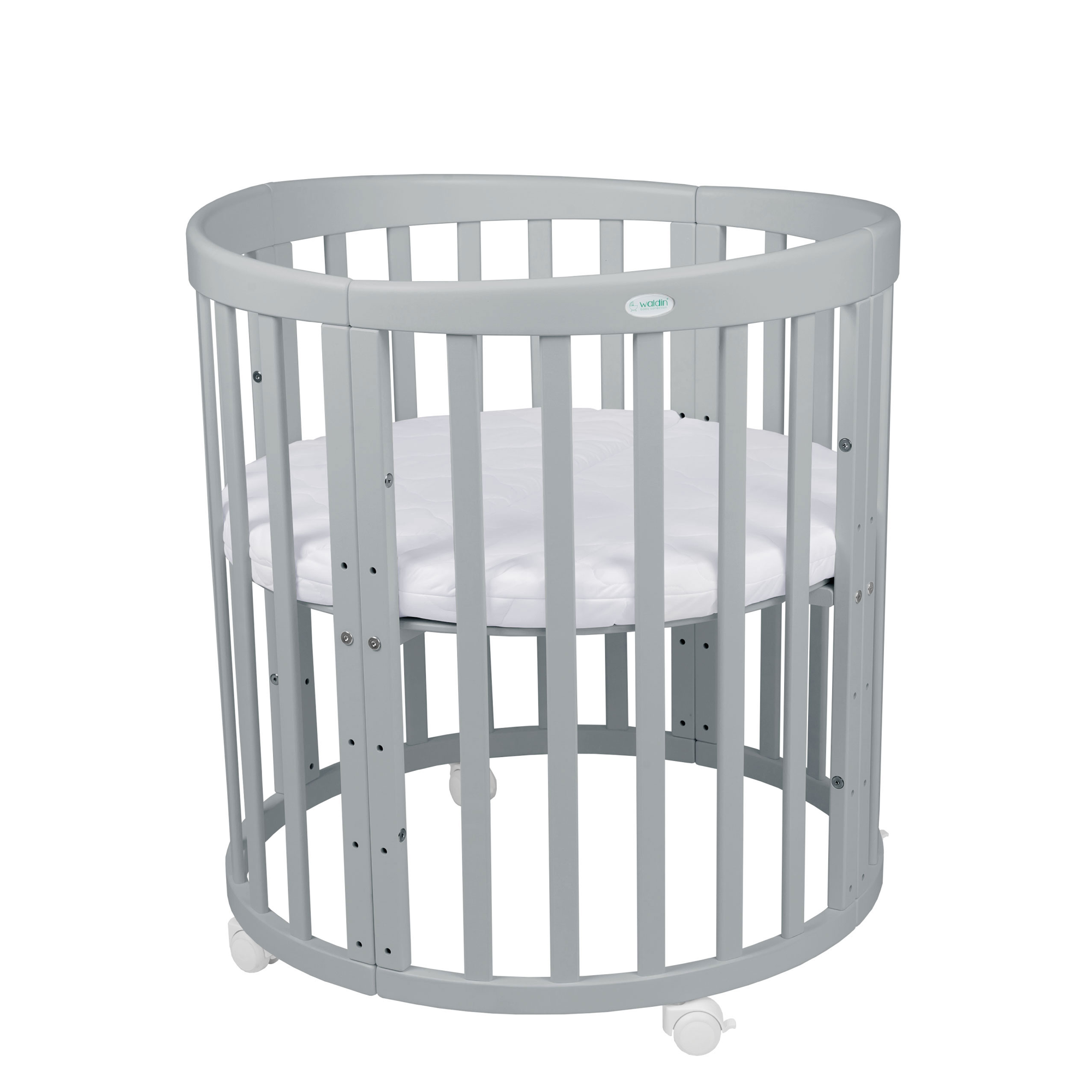 Waldin - owalne łóżeczko 7w1 | Grey